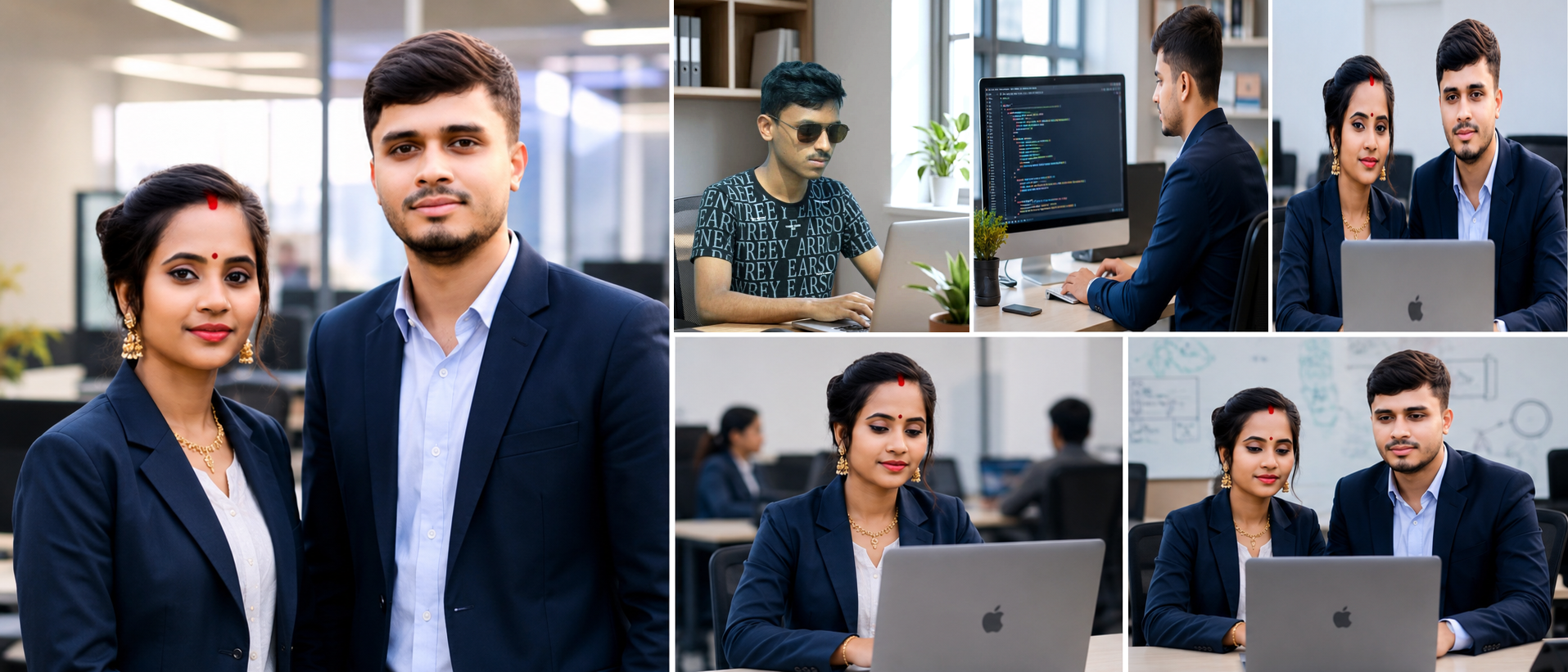 Prothes Barai and Shreyasi Madhu, founders of PSBM Labs, working together